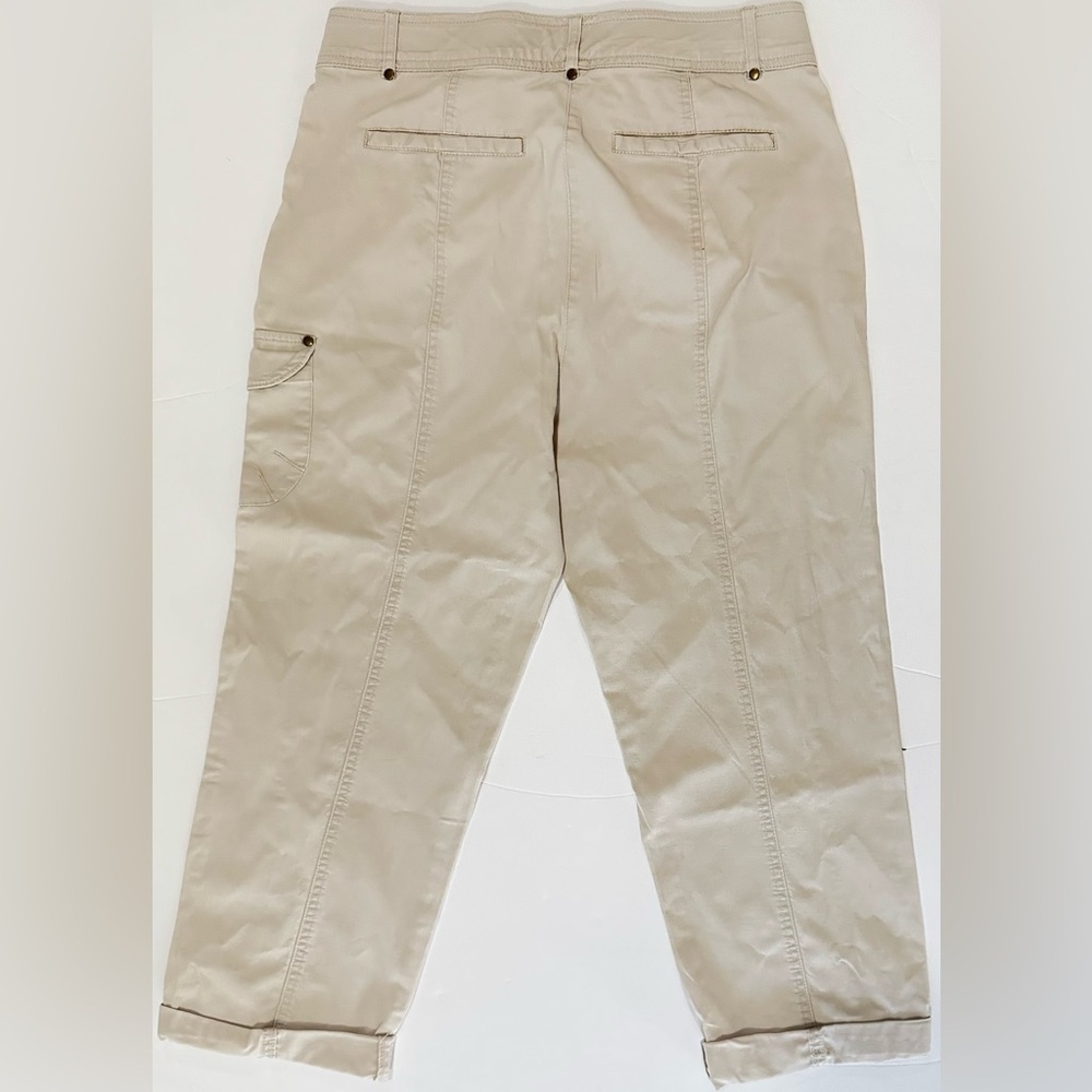 Counterparts Beige Cargo Capri Pants Stretch Cotton Utility Women’s 8 - Picture 2 of 7